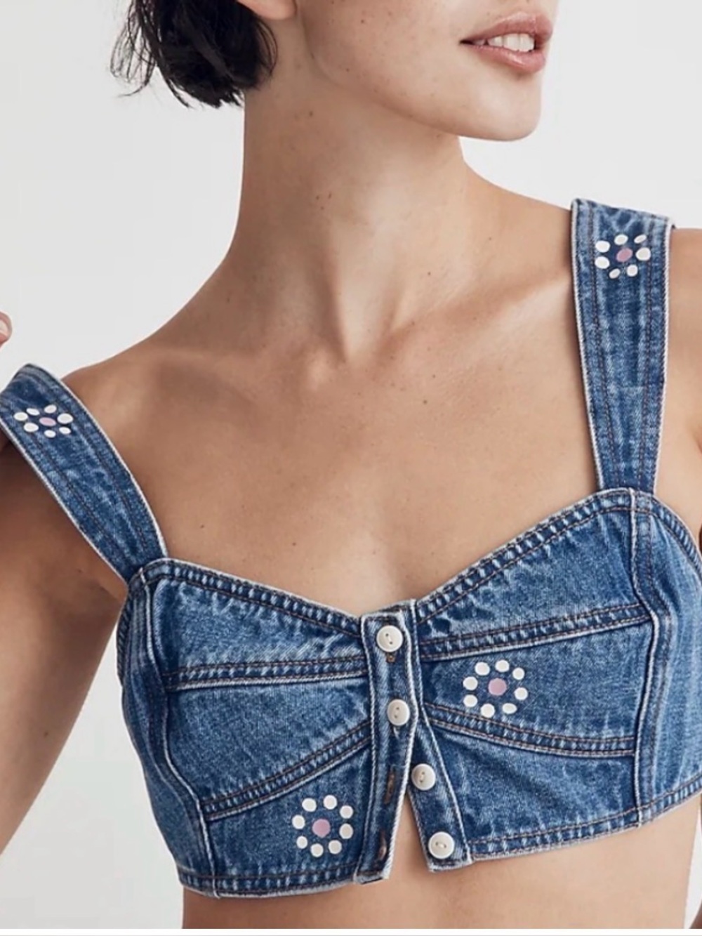 Madewell Denim Sweetheart Bralette in
Stamped Floral concert summer festival